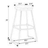 Awonde 26" Swivel Bar Stools Set of 2 Industrial Metal Counter Height Stools with Wood Top Matte Black Awonde