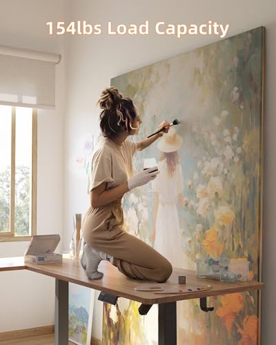 YIHAYO Reversiable L-Shaped Electric Standing Desk, 55 Inches Stand Up Corner Desk, Sit and Stand Up for Work Office Home, Ergonomic Rising Computer Table with Splice Board, Rustic Brown YIHAYO