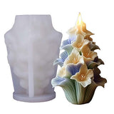 Tulip Flower Cylinder Molds Silicone Wave Spiral Candle Mold - Silicone Resin Casting Molds for Candle & Resin & Soap Craft Supplies