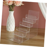 Cabilock Purse Stands for Display, 6-Tier Acrylic Clear Display Risers 7.8" Purse Perfume Organizer Stand Holder, Clear Tiered Multi Slot Vendor Counter Table Shelf for Dessert Cupcake Jewelry Figure Cabilock