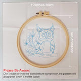 Embroidery Kit for Adults Beginners Starter Stitch Kit with Brown Owl Pattern Handmade Needlepoint Kits