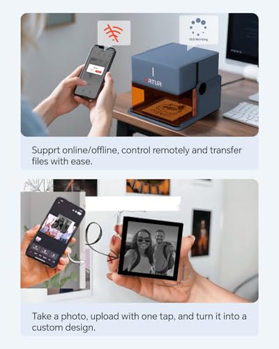 Ortur R1 5000mW Class 1 Foldable Laser Engraver with 1000mW 1064nm Infrared Laser Module, Exquisite Gift Box Packaging, APP Control Laser Engraver for Wood and Metal, Plastic, Acrylic Ortur