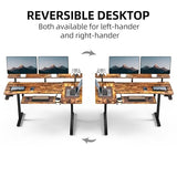 Acrolix 59 Inch L Shaped Standing Desk with Shelves and Keyboard, Electric Corner Standing Desk Adjustable Height, Sit Stand Computer Table with Reversiable Splice Board，Rustic Brown Acrolix