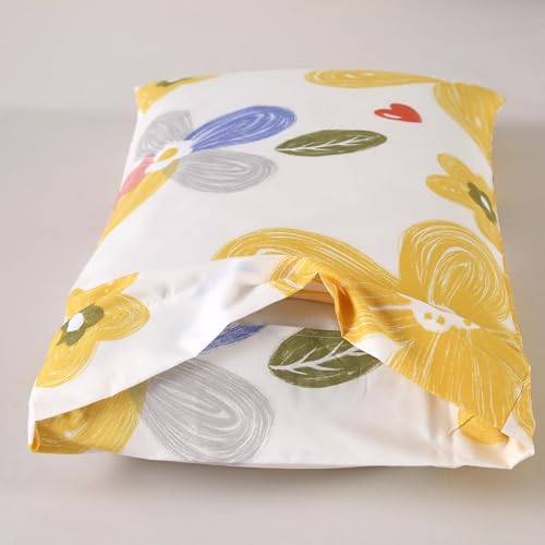 MAG 3pcs Floral Bedding Duvet Cover Set Full,Boho Duvet Cover Colorful,Flower Duvet Cover Set for Toddler, Kids, Girls, Super Cute Microfiber (no Comforter) (Yellow, Full) MAG