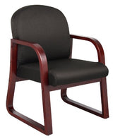 Boss Office Products Mahogany Frame Fabric Side Chair in Black, 250 (B9570-BK) Boss Office Products