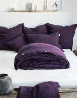 Gaytri Handicraft Linen Duvet Cover in Plum. King Queen Twin Full Double Single Size Dark Purple Linen Bedding Cover Set (Queen 90x90'') Generic