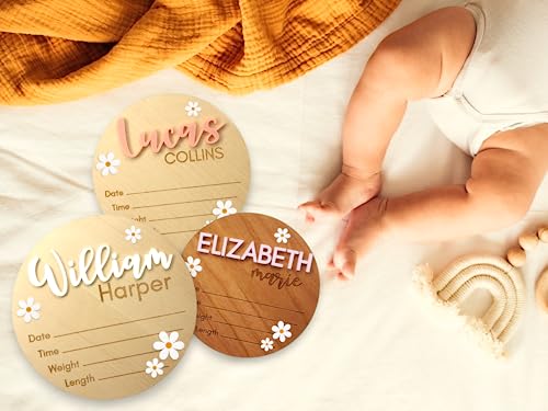 Personalized Baby Announcement Sign, Baby Name Signs for Nursery, Newborn Announcement Sign, Birth Announcement Sign, Announcement Board for New Baby JD CRAFT DESIGN STUDIO
