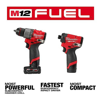 Milwaukee M12 FUEL 12-Volt Lithium-Ion Brushless Cordless Hammer Drill and Impact Driver Combo Kit w/2 Batteries and Bag (2-Tool) - WoodArtSupply