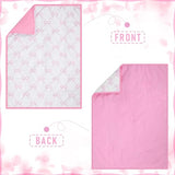 SmoothNovelty 5 Pcs Pink Bow Crib Bedding Set Include Print Crib Sheets Bed Skirt Comforter Pad Cover Wall Stickers for Girls Princess Nursery Room Decoration SmoothNovelty