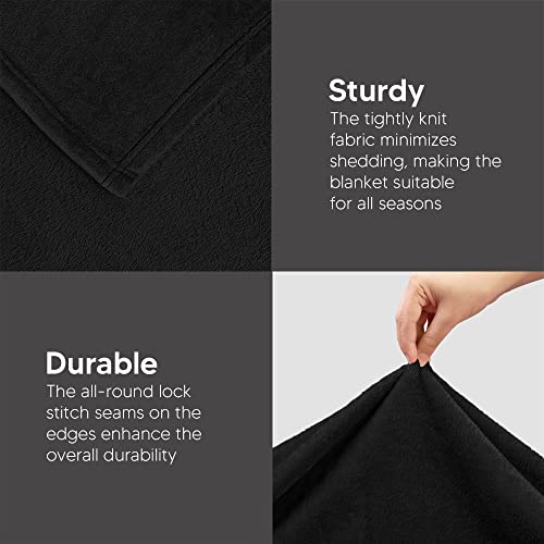Utopia Bedding Fleece Blanket Full Size Black 300GSM Luxury Fuzzy Soft Anti-Static Microfiber Bed Blanket (90x84 Inch) Utopia Bedding
