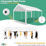 COBIZI 10x20FT Party Tent Heavy Duty for Parties Outdoor Gazebo White Event Shelter Wedding Canopy, BBQ Commercial with Removable Sidewall Windows, Powder Coating (Better Than Galvanized) COBIZI