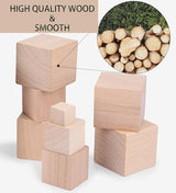 Cheardia 30 Pack 2 Inch Wooden Blocks for Crafts, Unfinished Wood Cubes Square Blank Block for Crafts Making, DIY Decor Cheardia