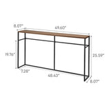 Yamazaki Home Long Console Entryway or Hallways, Narrow Behnd Sofa Table with Wooden Top | Steel, One Size, Black YAMAZAKI