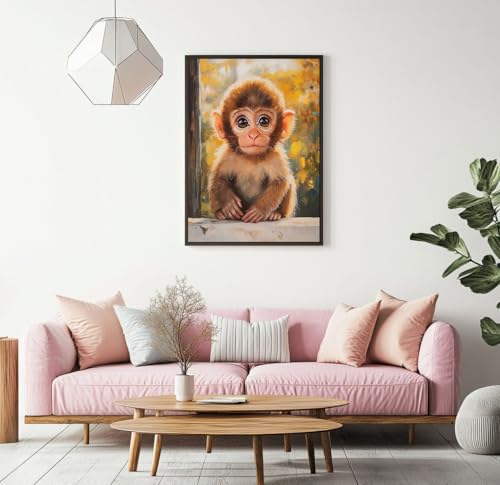 XCJFGO Orangutan Monkey Paint by Number for Adults, Acrylic Easy Paint by Numbers for Adults Beginner, Cute Monkey DIY Painting by Numbers for Gift Home Wall Decor 16" W x 20" L XCJFGO