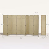 HOMCOM Room Divider, 8 Panel Folding Privacy Screen, 5.6' Tall Freestanding Wall Partition for Home Office, Bedroom, Beige HOMCOM