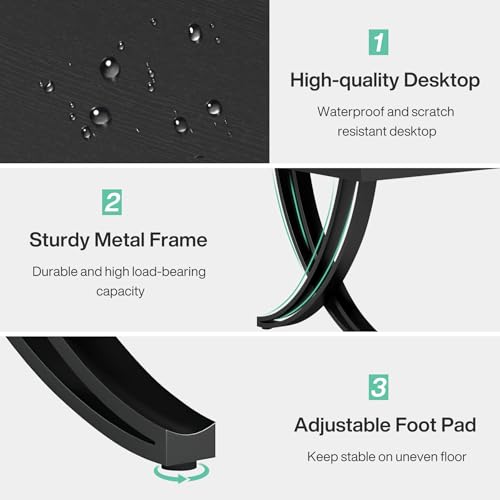 Tribesigns 6.5FT Conference Table for 6-8 People, 78 inch Long Rectangular Seminar Table with Strong Metal Frame, Business Furniture Boardroom Desk for Office Meeting Conference Room (6PCS, Black) Tribesigns