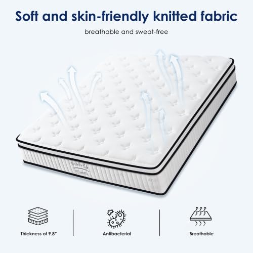 10 Inch King Size Mattress, New Hybrid Mattress in a Box, Cooling Gel Memory Foam King Bed Matress w/Motion Isolation, CertiPUR-US Certified, Medium Firm, RV Mattresses (10'') Majnesvon