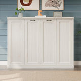 MERITLINE Twin Horizontal Murphy Chest Bed,Wood Folding Hideaway Bed Cabinet for Adults (White) MERITLINE