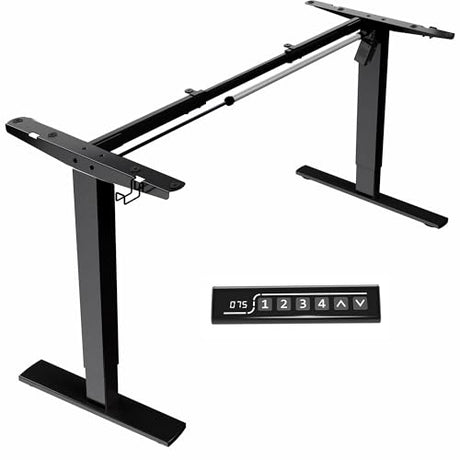 VIVO Electric Stand Up Desk Frame Workstation, Frame Only with 220 lbs Capacity, Brushless Motor Standing Height Adjustable Legs with Memory Controller, Black, DESK-V100EBY VIVO
