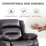 EBELLO Classic Power Recliner Chair, Faux Leather Oversized Electric Overstuffed Chair with Soft Cushion and Back, Sofa with Comfortable Armchair for Living Room, Brown