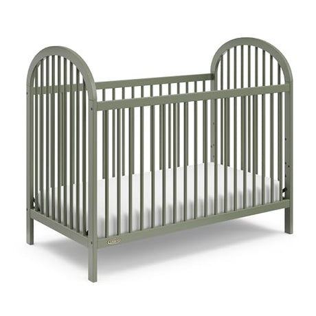 Graco Olivia 3-in-1 Convertible Crib (Olive) – GREENGUARD Gold Certified, Converts to Daybed and Toddler Bed, Fits Standard Full-Size Crib Mattress, Adjustable Mattress Height, Easy-to-Match Style Graco