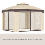 Outsunny 10' x 12' Outdoor Gazebo, Patio Gazebo Canopy Shelter w/Double Vented Roof, Zippered Mesh Sidewalls, Solid Steel Frame, Beige Outsunny