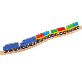 ORBRIUM 11 Pcs Intermodal Freight Trains Set for Wooden wood Railway Includes 2 Diesel Engines, 3 Container Flat Cars, 6 Shipping Containers Compatible with Thomas, Brio, Chuggington, Melissa and Doug Orbrium