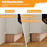 60" Electric Fireplace with Mantel for 50" Insert, Weyderk Ultra-Thin 5.5" Surround, 750/1500W Heater with 12 Flame Effects, 1-8 Hours Timer, Wall Mounted TV Stand for Livingroom, White Weyderk