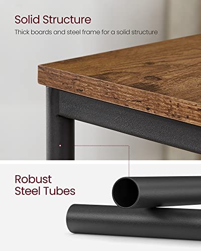 VASAGLE Side Tables Set of 2, Small End Table, Nightstand for Living Room, Bedroom, Office, Bathroom, Rustic Brown and Black ULET272B01 VASAGLE