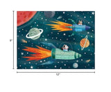 Mudpuppy Outer Space Puzzle to Go, 36 Pieces, 12”x9” – Great for Kids Age 3+ - Colorful Illustrations of Rockets in Space – Packaged in Travel-Friendly Drawstring Fabric Pouch – Perfect for Planes Mudpuppy