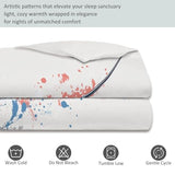 Aesthetic Duvet Cover Set White - Single 3-Piece Double-Sided Printed Bedding with Minimalist Fish Flag National Design, Ultra-Soft Microfiber Quilt Cover with Zipper for a Calm Generic