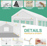 COBIZI 13x26FT Party Tent Heavy Duty Waterproof Outdoor White Gazebo Event Shelter Wedding Canopy for Parties BBQ Commercial with Removable Sidewall Windows, Powder Coating (Better Than Galvanized) COBIZI