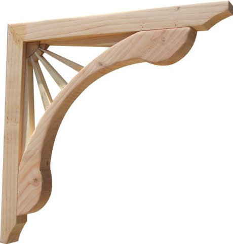 SamsGazebos Designer Wood Corbels, 2-pack, Sunburst, 16" x 16" x 1-5/8" SamsGazebos