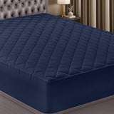 Utopia Bedding Quilted Fitted Mattress Pad, Twin Size, Elastic Fitted Mattress Topper Protector and Cover with Deep Pocket Stretches up to 16 Inches, Machine Washable (Navy) Utopia Bedding