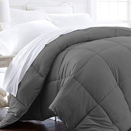 Beckham Luxury Linens Full/Queen Size Comforter - 1600 Series Down Alternative Home Bedding & Duvet Insert - Slate Gray Beckham Hotel Collection