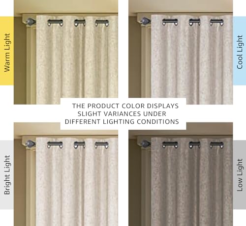 H.VERSAILTEX Linen Blackout Curtain Durable Thick Textured Linen Look 100% Blackout Patio Door Curtain Anti Rust Grommet Extra Wide Sliding Door Curtain Panel, W100 x L84 inch - Natural H.VERSAILTEX