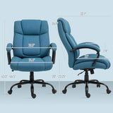 Vinsetto Big and Tall Executive Office Chair 485lbs with Wide Seat, High Back Computer Desk Chair with Tilt, Adjustable Height, Blue Vinsetto