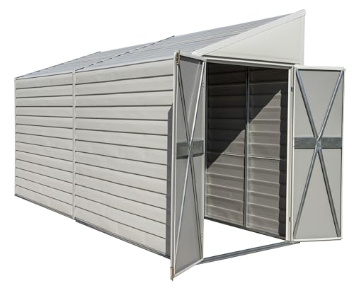 Arrow Yardsaver Compact Galvanized Steel Storage Shed with Pent Roof, 4' x 10' - WoodArtSupply