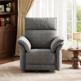 IDEALHOUSE Power Recliner Chair, 270 °Swivel Rocking Glider with USB Charging Port, Chenille Upholstered Fabric and Double-Layer Armrests, Nursery Chair for Living Room, Nursery(Gray)