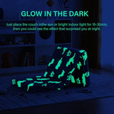 Givjoy Foldable Floor Mattress for Kids, Glow in The Dark Dinosaur Toddler Washable Folding Floor Mat for Nap Daycare, Child Trifold Futon Sofa Bed with Storage Bag for Playroom Girls and Boys Blue Givjoy
