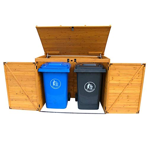 65in x 38in Horizontal Stow-Away Storage Shed – Solid Wood - Outdoor Storage Great for Trash Cans - All-Weather Resistant- UV Resistant Fast Furnishings