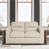 Signature Design by Ashley Treasure Trove Contemporary Leather Match Loveseat, Beige Signature Design by Ashley