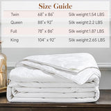 Simple&Opulence 100% Long-Strand Silk Comforter Full-78”x86”, Tussah Silk Weight 1.87 LBS Breathable Jacquard Duvet Insert with Cotton Cover Quilt for Spring/Summer/Fall Premium Bedding, Creme Simple&Opulence