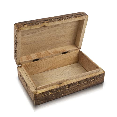 Great Birthday Gift Ideas Handmade Decorative Wooden Jewelry Box Jewelry Organizer Keepsake Box Treasure Chest Trinket Holder Watch Box Storage Lock The Great Indian Bazaar