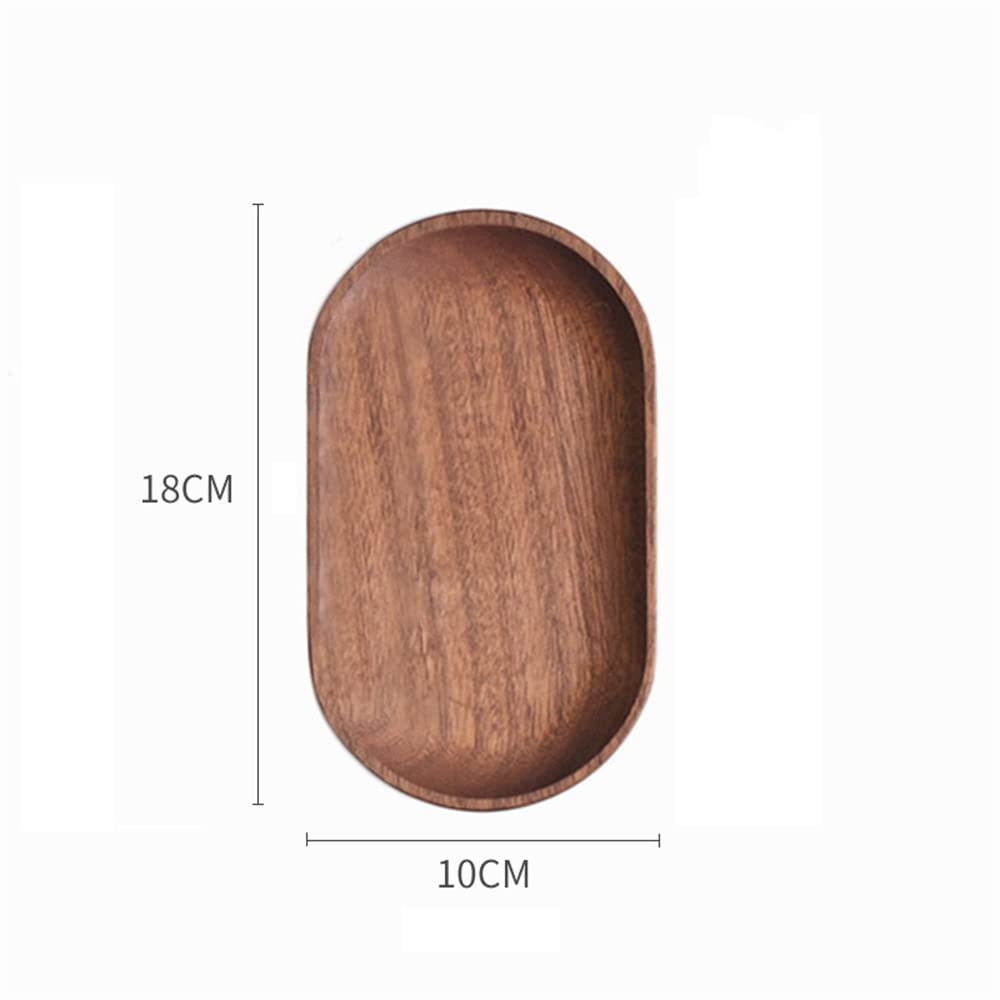 Linwnil 2 Pack Solid Wood Serving Platters and Trays of Natural Wood with Edge,Rectangular Avoid Sliding and Spilling Food (Walnut Trays x 2Pack) Linwnil