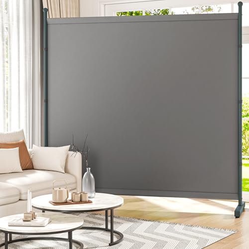 Yettsoy 6FT Extra Thick Single Panel Room Divider, Heavy Duty Privacy Partition Screen Wall Divider for Room Separation, Freestanding 71" W Room Divider Panel for Dorm Studio Office, Grey Yettsoy