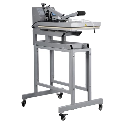 VISRACK 16x24 Manual Heat Press Machine - 2000W 110V High-Pressure Clamshell with Infrared Positioning, Fast Heating, Digital Control for T-Shirt Sublimation & Heat Transfer, Grey VISRACK