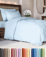 Duvet Cover Twin/Twin XL Size - Extra Soft Twin/Twin XL Size Duvet Cover - Breathable, Easy Care and Fade Free with Zipper Closures & Ties - 68" x 90" Inches - (Light Blue) Comforter Not Included CGK Unlimited