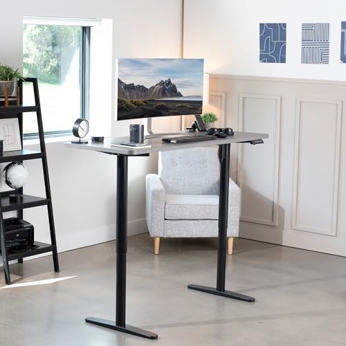 VIVO Electric Single Motor Standing Desk Frame for 41 to 74 in Table Tops, Memory Height Adjustment, Frame Only, Black, DESK-E151EB VIVO