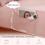 JSD Dusty Pink Twin Sheet Set with Side Pocket Corner Straps, 3 Piece Soft Kids Microfiber Bed Sheets Extra Deep Pocket JSD